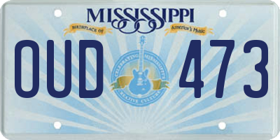 MS license plate OUD473