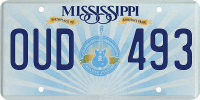MS license plate OUD493