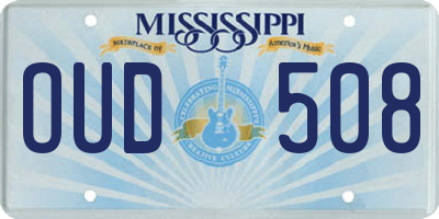 MS license plate OUD508