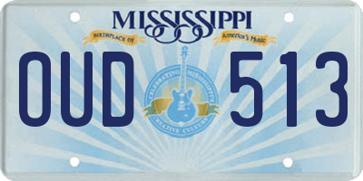 MS license plate OUD513