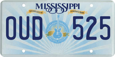 MS license plate OUD525