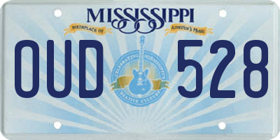 MS license plate OUD528