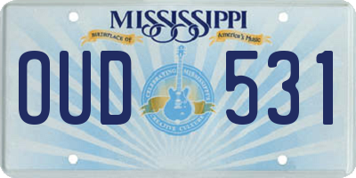MS license plate OUD531