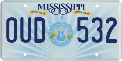 MS license plate OUD532
