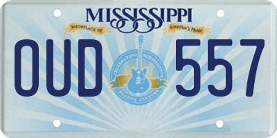 MS license plate OUD557