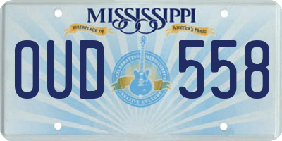 MS license plate OUD558