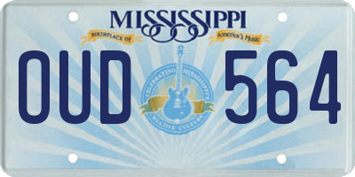 MS license plate OUD564