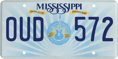 MS license plate OUD572