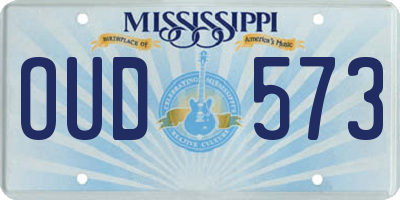 MS license plate OUD573