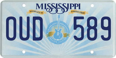 MS license plate OUD589