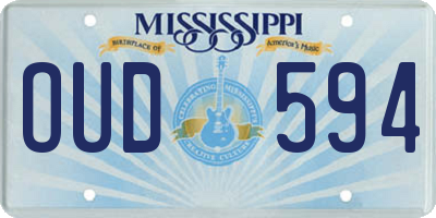MS license plate OUD594