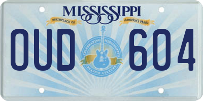 MS license plate OUD604