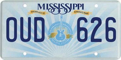 MS license plate OUD626