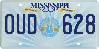 MS license plate OUD628