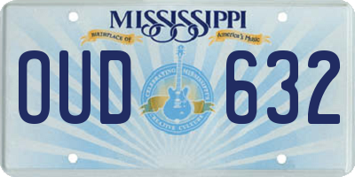 MS license plate OUD632