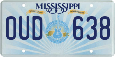 MS license plate OUD638