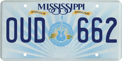 MS license plate OUD662
