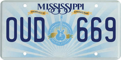 MS license plate OUD669