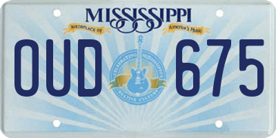 MS license plate OUD675