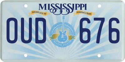 MS license plate OUD676