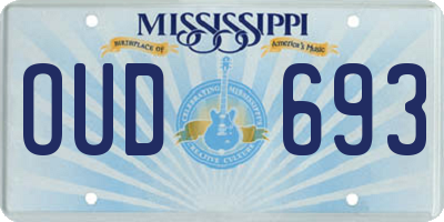 MS license plate OUD693