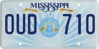 MS license plate OUD710