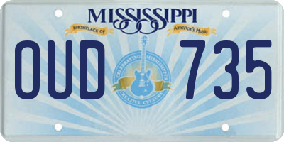 MS license plate OUD735