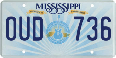 MS license plate OUD736