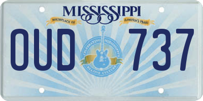 MS license plate OUD737
