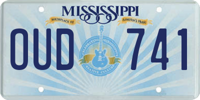MS license plate OUD741