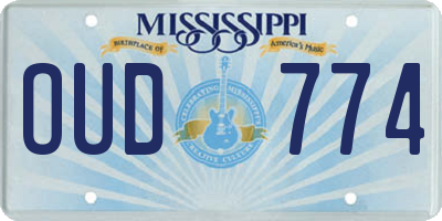 MS license plate OUD774
