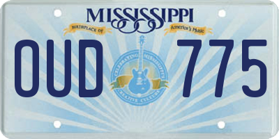 MS license plate OUD775