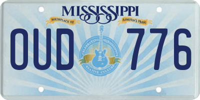 MS license plate OUD776