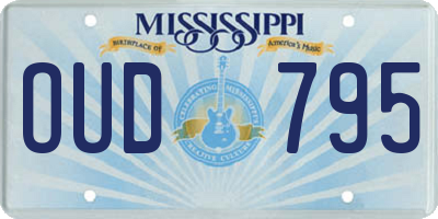 MS license plate OUD795