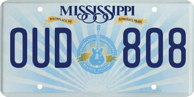 MS license plate OUD808
