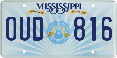 MS license plate OUD816