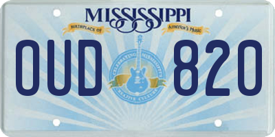 MS license plate OUD820