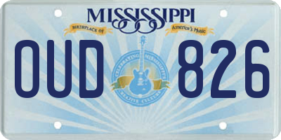 MS license plate OUD826