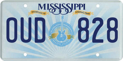 MS license plate OUD828