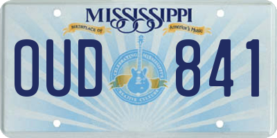 MS license plate OUD841