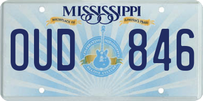MS license plate OUD846