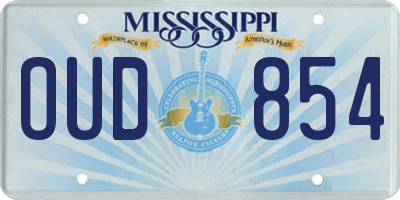 MS license plate OUD854