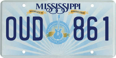 MS license plate OUD861
