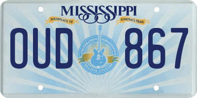 MS license plate OUD867