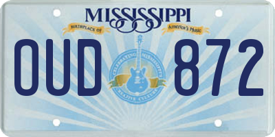MS license plate OUD872