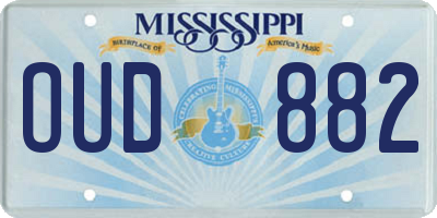 MS license plate OUD882