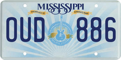MS license plate OUD886