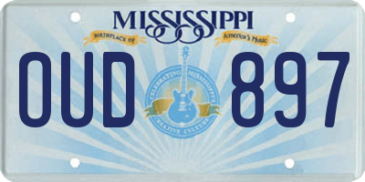 MS license plate OUD897