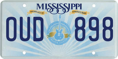 MS license plate OUD898