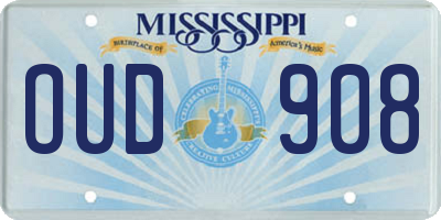 MS license plate OUD908